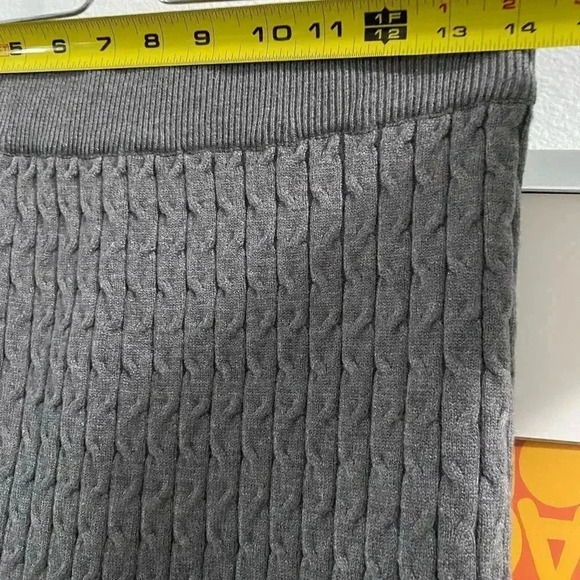 REVOLVE Heartloom New Midi Skirt Sweater Cable Knit Neutral Gray - Picture 8 of 10
